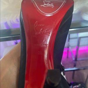 Christian Louboutins **BRAND NEW NEVER WORN** black thigh high boots Satin